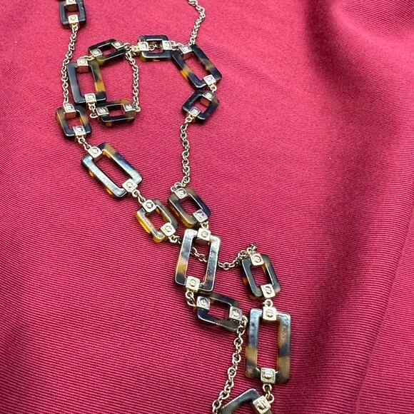 Ralph Lauren Tortoise and Silver Chain Necklace - Picture 2 of 14